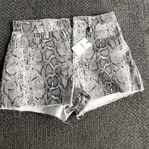 F21 snakeskin shorts